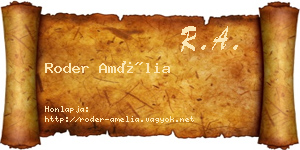 Roder Amélia névjegykártya